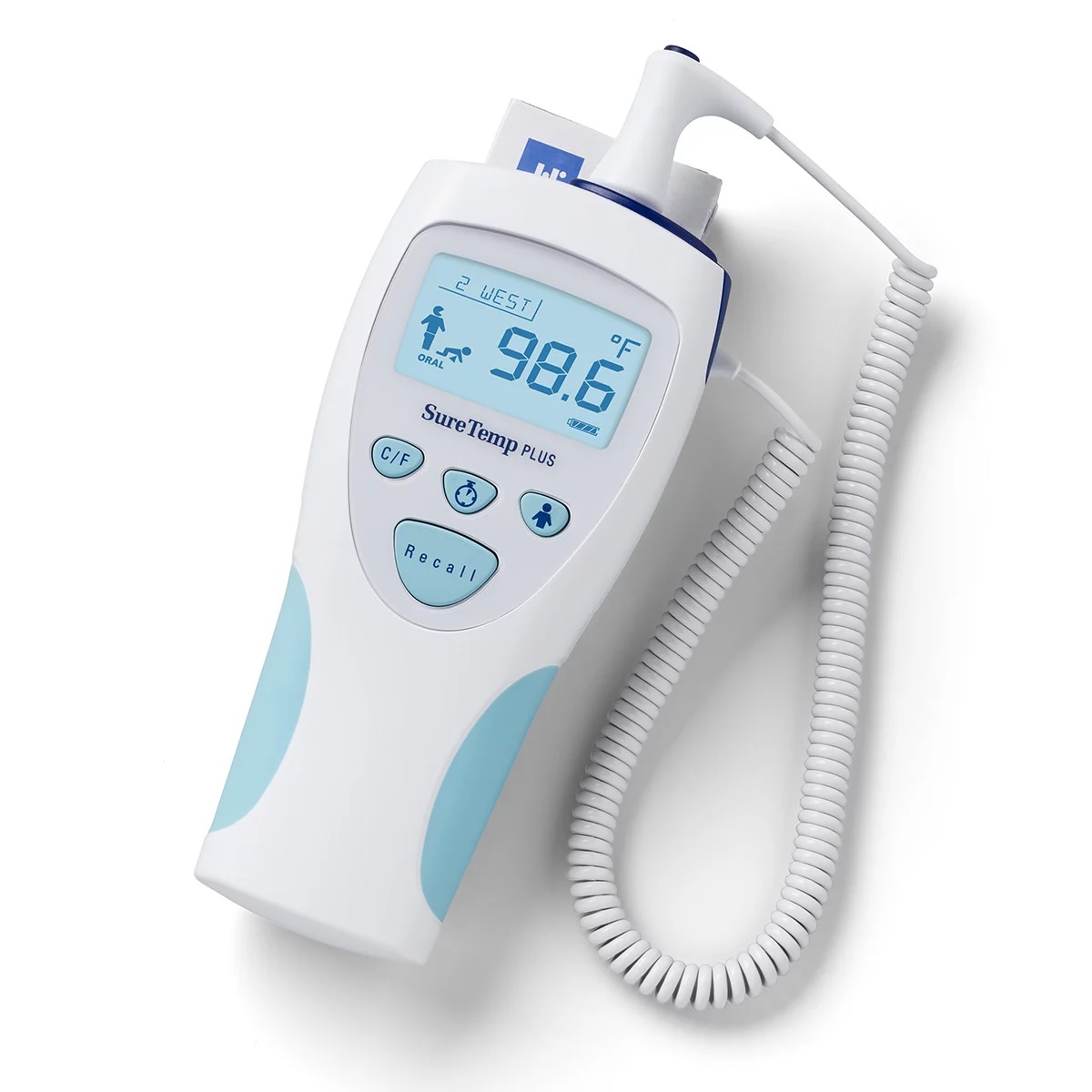 Thermometer, Electronic, SureTemp Plus 692, Wall-Mount, Oral Probe w/ 4 ft Cord, Oral Probe Well, Backlit Display, 3 Alkaline AA Batteries (1/EA) by Hillrom/Welch Allyn  ID 01692-200